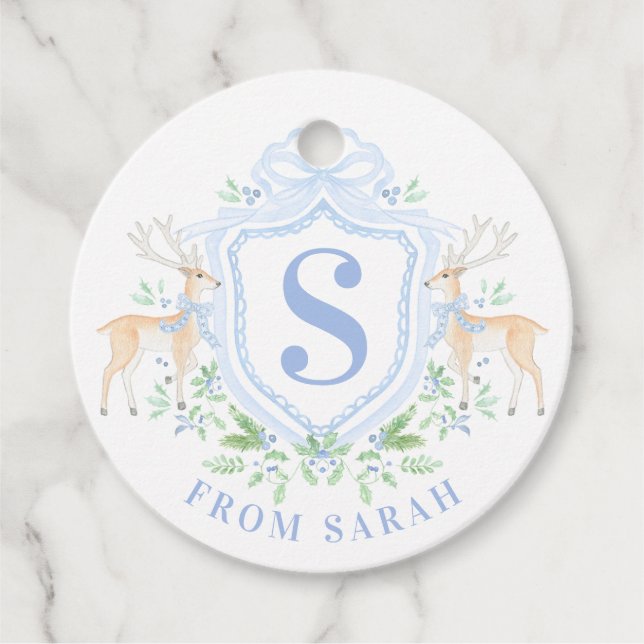 Vapensköld Monogram för Hjort vid hungerstrejk Gåvor Etiketter (Framsida)