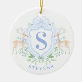 Vapensköld Monogram för Hjort vid hungerstrejk Julgransprydnad Keramik