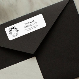 Vapensköld Monogram Fransk Bröllop Returadress Returadress Etikett