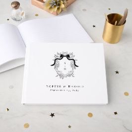 Vapensköld Monogram Victorian Vintage Fransk Bröll Gästböcker