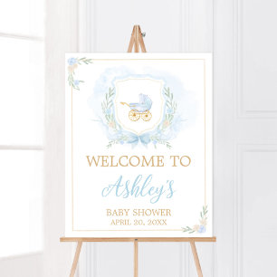 Vapenskölden Baby Watercolor Baby Shower Välkommen Poster