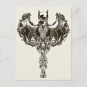 Vapenskölden Batman Cowl och Skull Vykort
