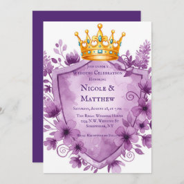 Vapenskölden Bröllop vid den inre Lilan Blommigt Inbjudningar