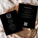 Vapenskölden Budget Blommigt Monogram Bröllop QR-k<br><div class="desc">Skapa ett tidlöst intryck med en formell inbjudan till vapensköld med ett monogram-bröllop med blommigt som innehåller en anpassningsbar QR-kod för enkel gäståtkomst till händelseinformation. Med den här eleganten inbjuds en blandning av klassiska blommigtar med en vapensköld för personlig, vilket ger bröllop-temat en sofistikerad beröring. QR-koden förenklar RSVP, instruktioner och...</div>