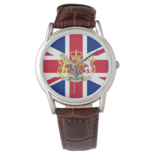 Vapenskölden för Flagga och Royal i British Union Armbandsur