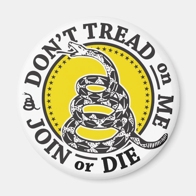 Vapenskölden Gadsden Snake Magnet (Framsidan)