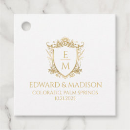 Vapenskölden Guld Bröllop Initialer och Bröllop Bl Gåvor Etiketter