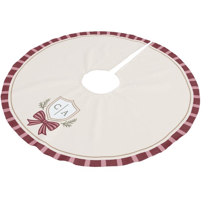 Vapenskölden i Monogram Bow Julgran Skirt Julgransmatta Borstad Polyester (Vinklad)