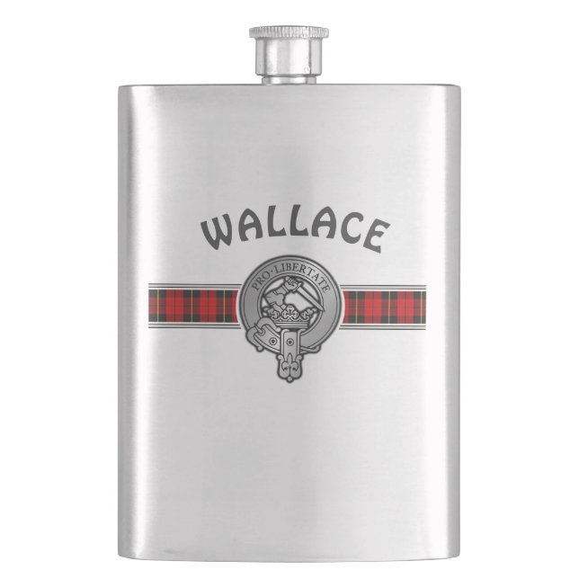 Vapenskölden klan Wallace (Redigera) och Tartan Fickplunta (Framsidan)