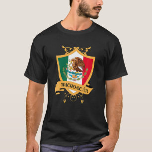 Vapenskölden Michoacan Mexico Guld, Mexikanska Fla T Shirt