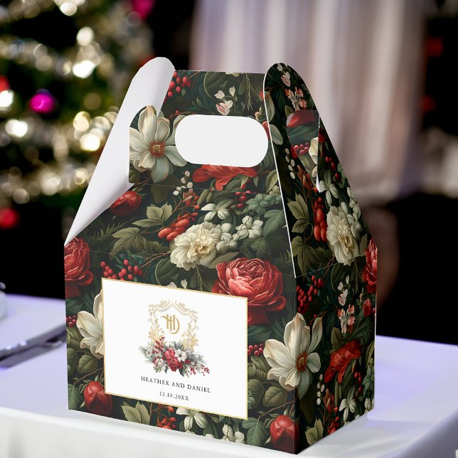 Vapenskölden Monogram Bröllop i den klassiska jult Presentaskar (Skapare uppladdad)