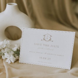 Vapenskölden Monogram Bröllop Spara Datumet