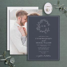 Vapenskölden Monogram Photo Bröllop Inbjudningar