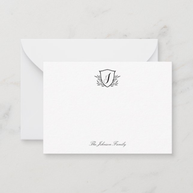 Vapenskölden personlig Stationery Monogram Anteckningskort (Framsida)