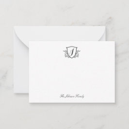 Vapenskölden personlig Stationery Monogram Anteckningskort