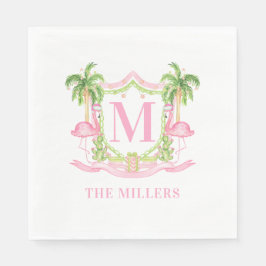 Vapenskölden Preppy Flamingo Pappersservett