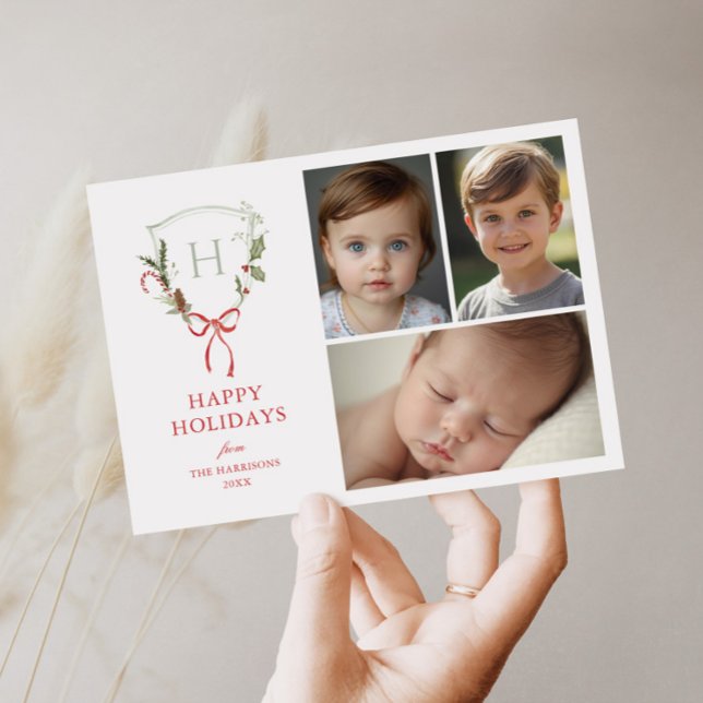 Vapenskölden Red Bow Photo Julkort (Skapare uppladdad)