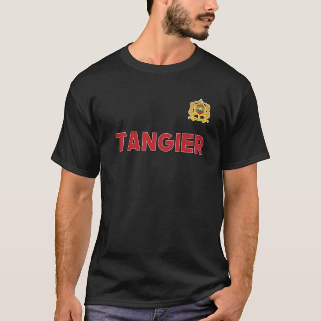 Vapenskölden Tangier Marocko National Flagga Heart T Shirt (Framsida)