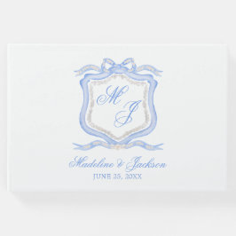 Vapenskölden Watercolor Designer Blue Monogram Gästböcker