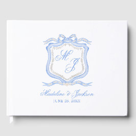 Vapenskölden Watercolor Designer Blue Monogram Gästböcker