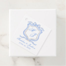 Vapenskölden Watercolor Designer Blue Monogram Gåvor Etiketter