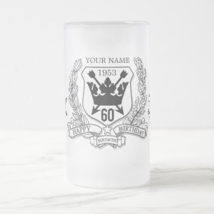 Vapensköldfamiljvapensköld 60th frostat ölglas