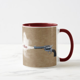 Vapenslagsmål på kaffehuset mugg