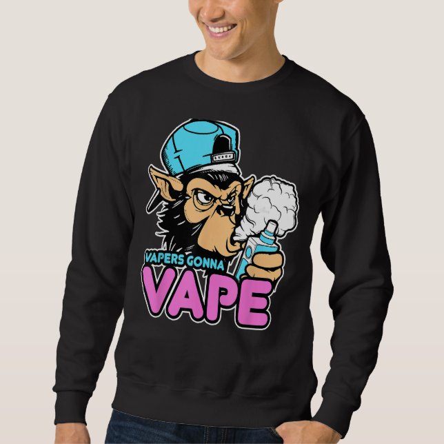 Vaper Gonna Vape Gorilla Vape Tee Lång Ärmad Tröja (Framsida)