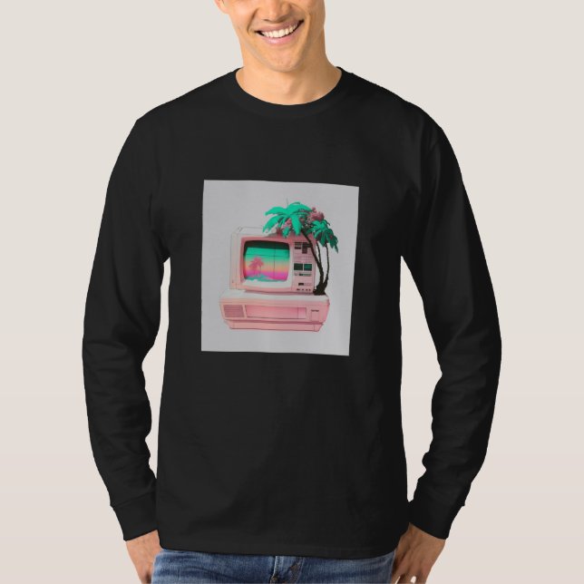 Vaperwave Aesthetic Glitch Retrowave Synthwave  12 T Shirt (Framsida)