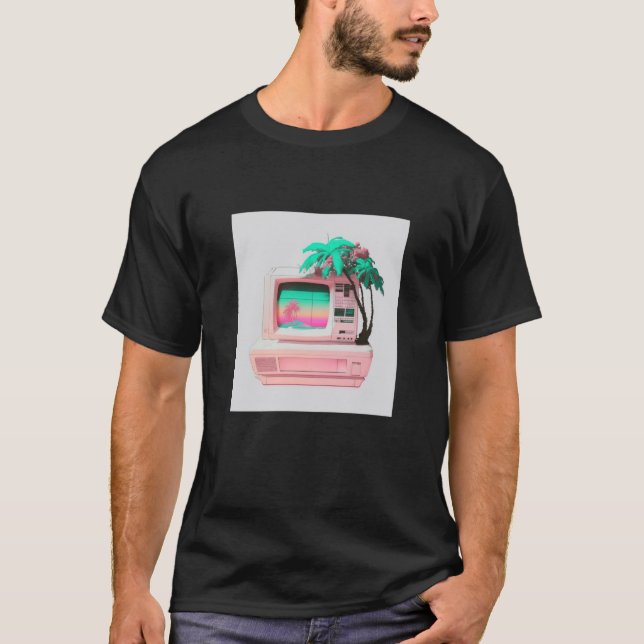 Vaperwave Aesthetic Glitch Retrowave Synthwave  12 T Shirt (Framsida)