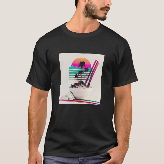 Vaperwave Aesthetic Glitch Retrowave Synthwave  1 T Shirt (Framsida)
