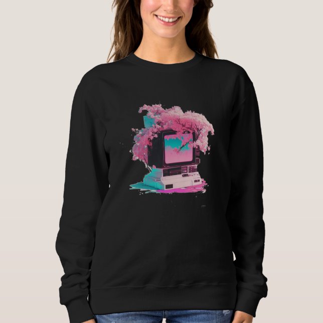 Vaperwave Aesthetic Glitch Retrowave Synthwave  5 T Shirt (Framsida)