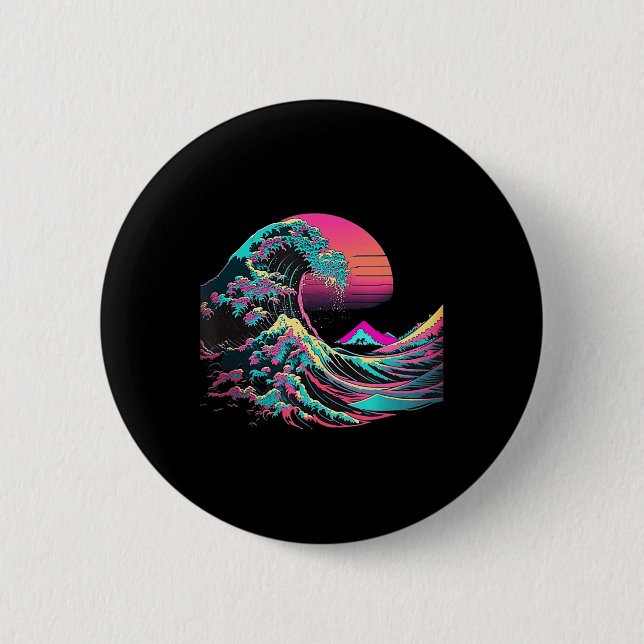Vaperwave Aesthetic Glitch Underbar Wave Retrowave Knapp (Framsida)