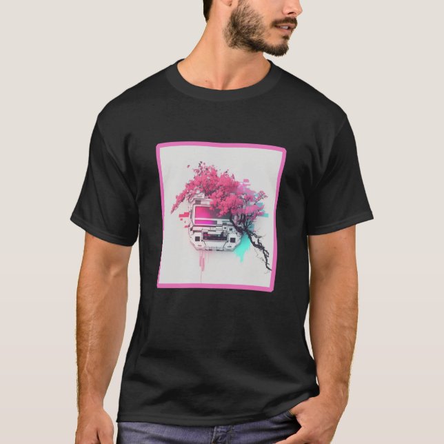 Vaperwave Estetisk Glitch Retrowave Synthwave  8 T Shirt (Framsida)