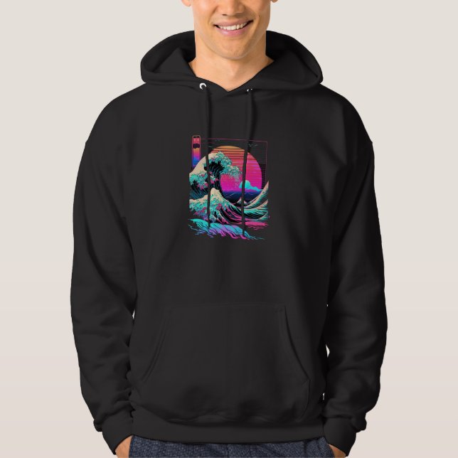 Vaperwave Estetisk Glitch Stor Våg Retrowave Sy Hoodie (Framsida)