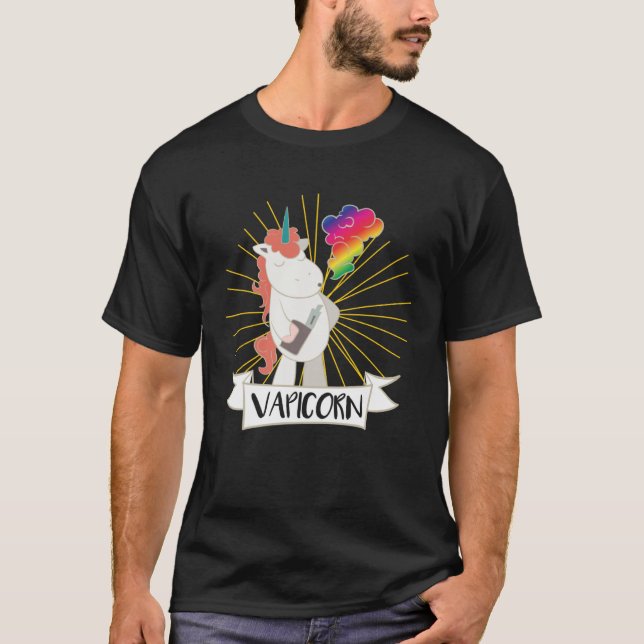 Vapicorn Unicorn Steamer Smoking Steam Vaping T Shirt (Framsida)