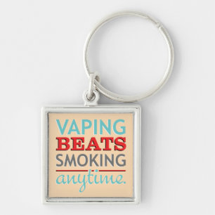 Vaping takter som när som helst röker fyrkantig silverfärgad nyckelring