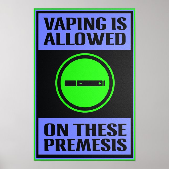 Vaping tillåtet på dessa premesis Black Poster (Framsidan)