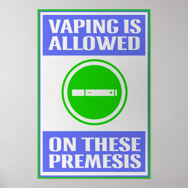 Vaping tillåtet på Premesis White Poster (Framsidan)