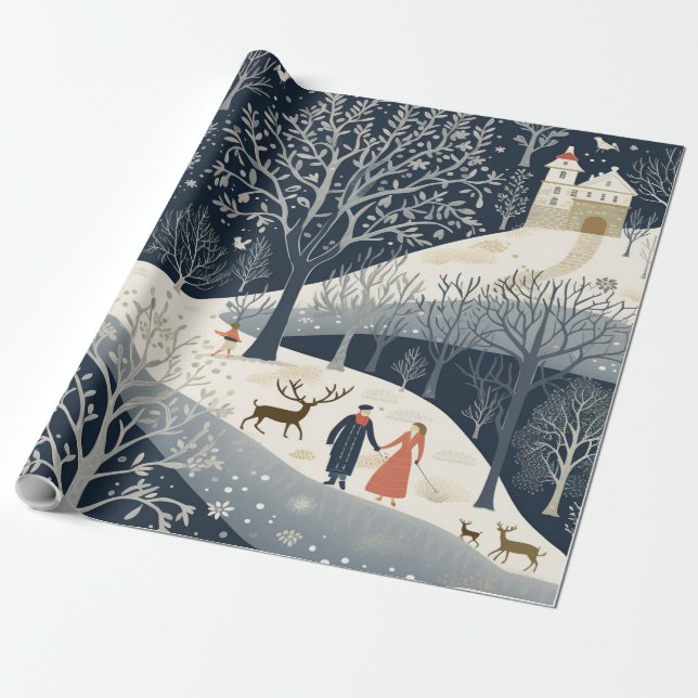 Vapnet vid Sol på vintern Presentpapper (Utrullad)
