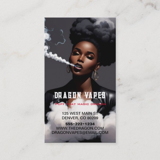 Vapor Vape Plume of Smoke Black & White Business Visitkort (Framsida)