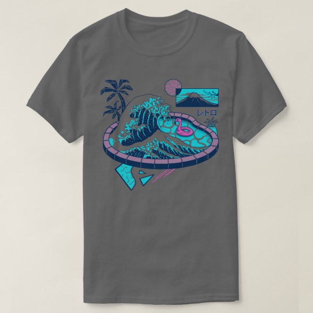 Vapor Wave Bassäng T Shirt (Design framsida)