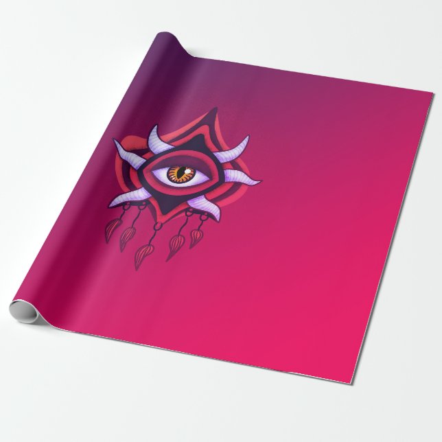 Vaporware Demon Öga - Färg gotin Presentpapper (Utrullad)