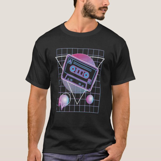 Vaporwave 80s 90s Mixtape Cassette Tape Music Retr T Shirt (Framsida)