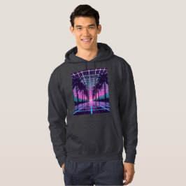 Vaporwave 80s Neon Grid Synthwave Art Poster Hoodie
