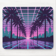 Vaporwave 80s Neon Grid Synthwave Art Poster