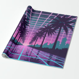 Vaporwave 80s Neon Grid Synthwave Art Poster Presentpapper