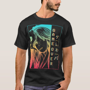 Vaporwave Aesthetic Anime Girl Game Över japanska T Shirt