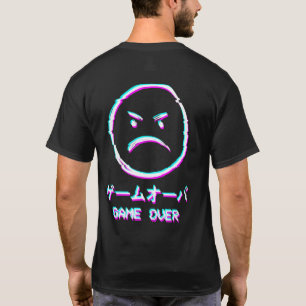 Vaporwave Aesthetic Arg Ansikte Japansk spel Över T Shirt