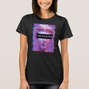 Vaporwave Aesthetic David Statue Life är en Glitch T Shirt
